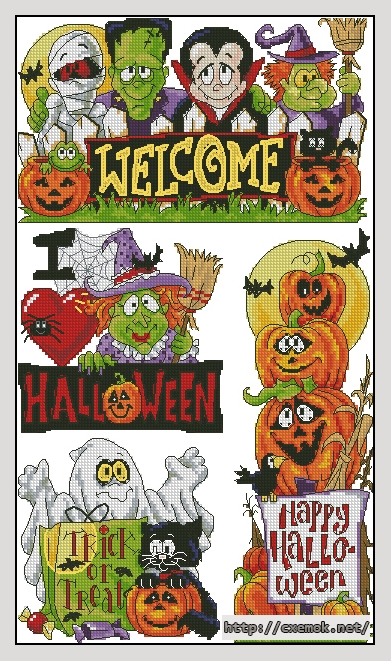 Download embroidery patterns by cross-stitch  - Halloween fun, author 