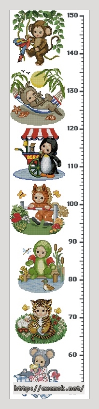 Download embroidery patterns by cross-stitch  - Toise babies animals, author 
