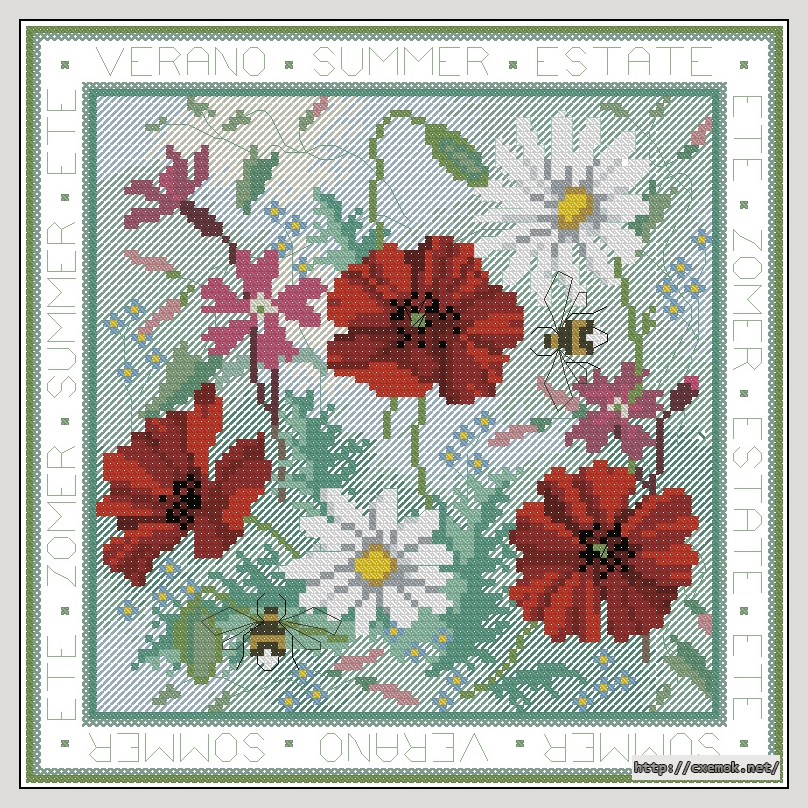 Download embroidery patterns by cross-stitch  - Summer, author 