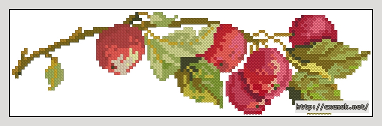 Download embroidery patterns by cross-stitch  - Apples, author 