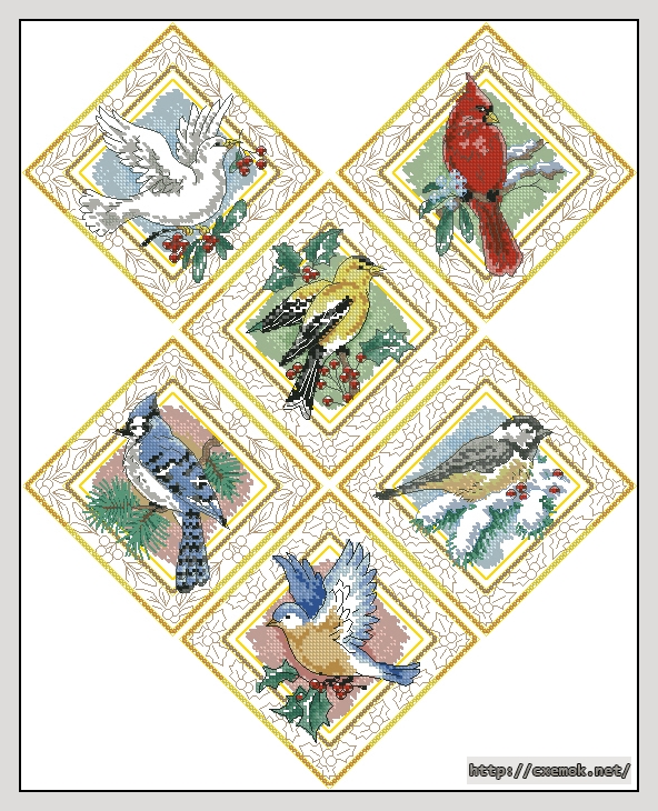 Download embroidery patterns by cross-stitch  - Wingled elegance ornaments, author 