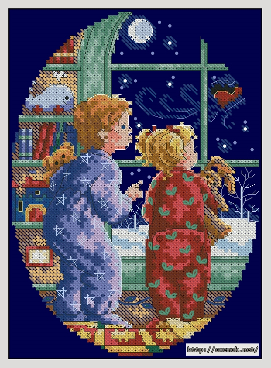 Download embroidery patterns by cross-stitch  - Watching for santa, author 