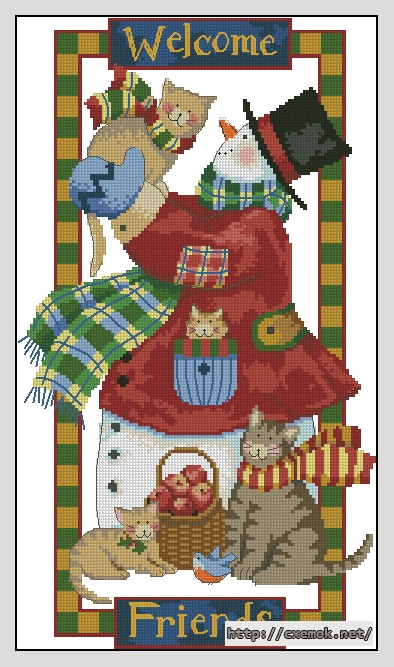 Download embroidery patterns by cross-stitch  - Frosty''s welcome, author 
