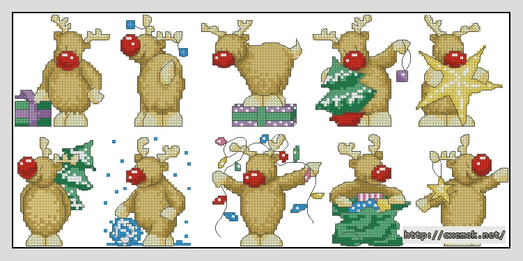 Download embroidery patterns by cross-stitch  - Christmas moose, author 
