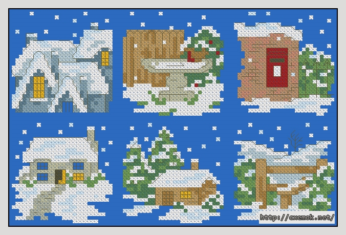 Download embroidery patterns by cross-stitch  - Winter scenes, author 