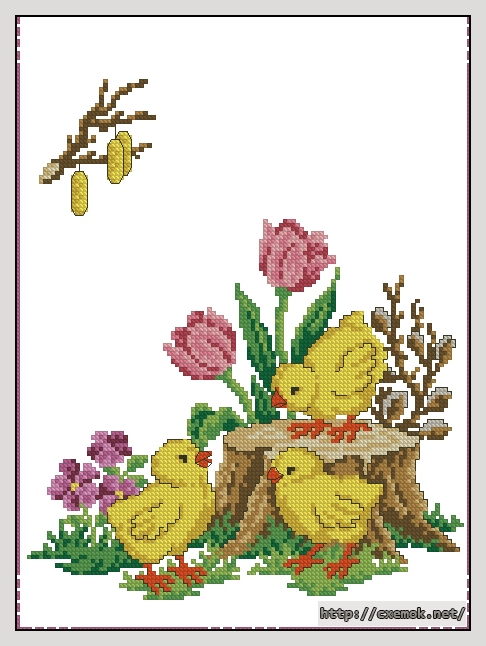 Download embroidery patterns by cross-stitch  - Пасхальная дорожка