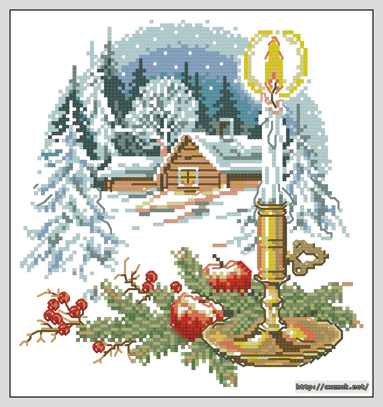 Download embroidery patterns by cross-stitch  - Новый год