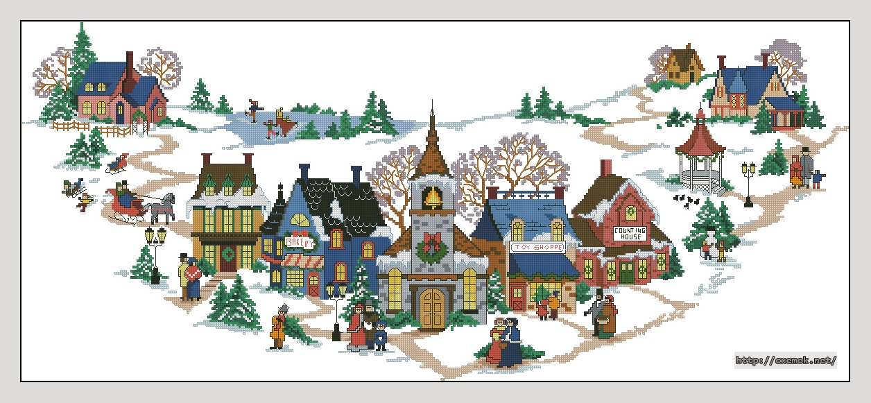 Download embroidery patterns by cross-stitch  - Old time holiday, author 
