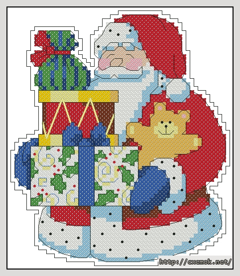 Download embroidery patterns by cross-stitch  - Santa giving gifts, author 