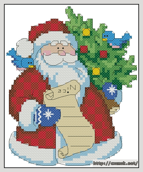 Download embroidery patterns by cross-stitch  - Santa''s list, author 
