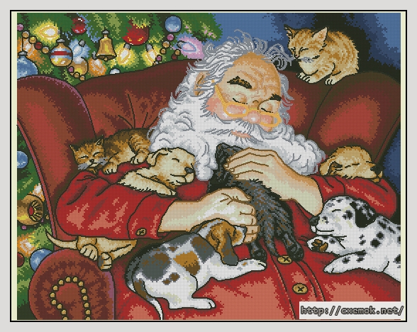 Download embroidery patterns by cross-stitch  - Santa''s nap, author 