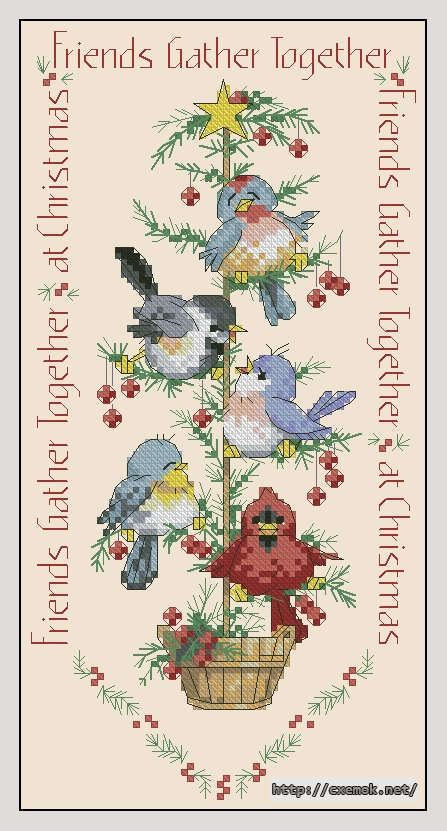 Download embroidery patterns by cross-stitch  - Friends gather banner, author 