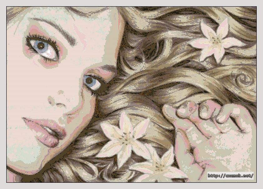 Download embroidery patterns by cross-stitch  - Flower girl, author 