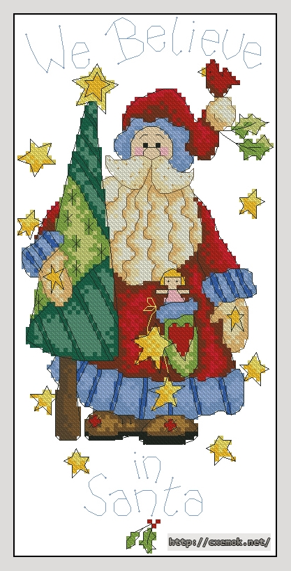 Download embroidery patterns by cross-stitch  - We believe in santa, author 