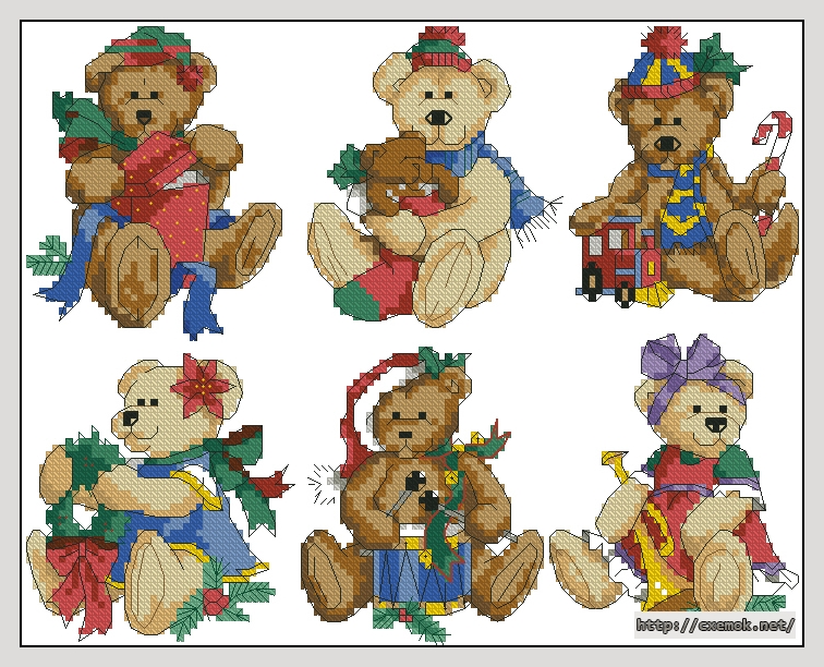 Download embroidery patterns by cross-stitch  - Teddy treasure ornaments, author 