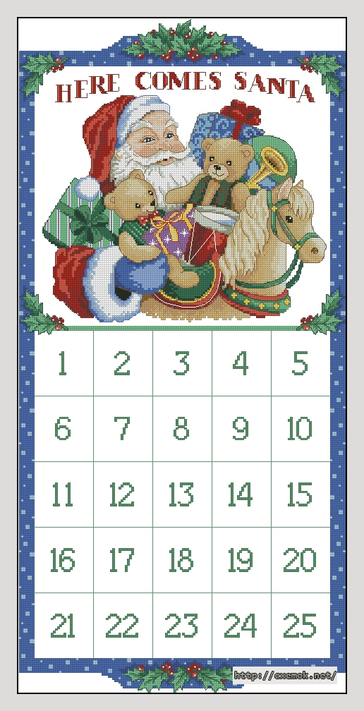 Download embroidery patterns by cross-stitch  - Santa countdown, author 