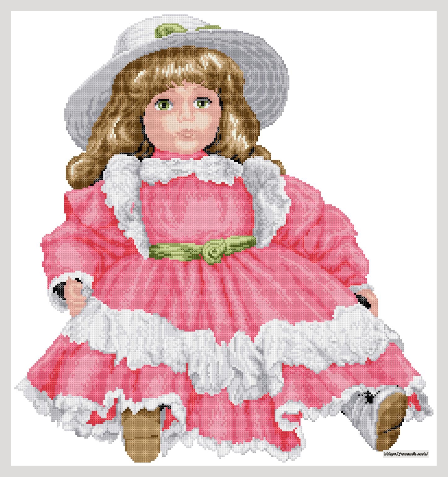Download embroidery patterns by cross-stitch  - Fushia doll, author 