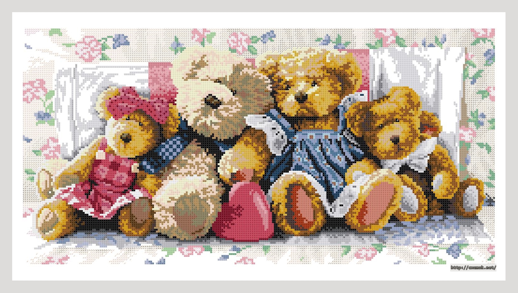 Download embroidery patterns by cross-stitch  - A row of love, author 
