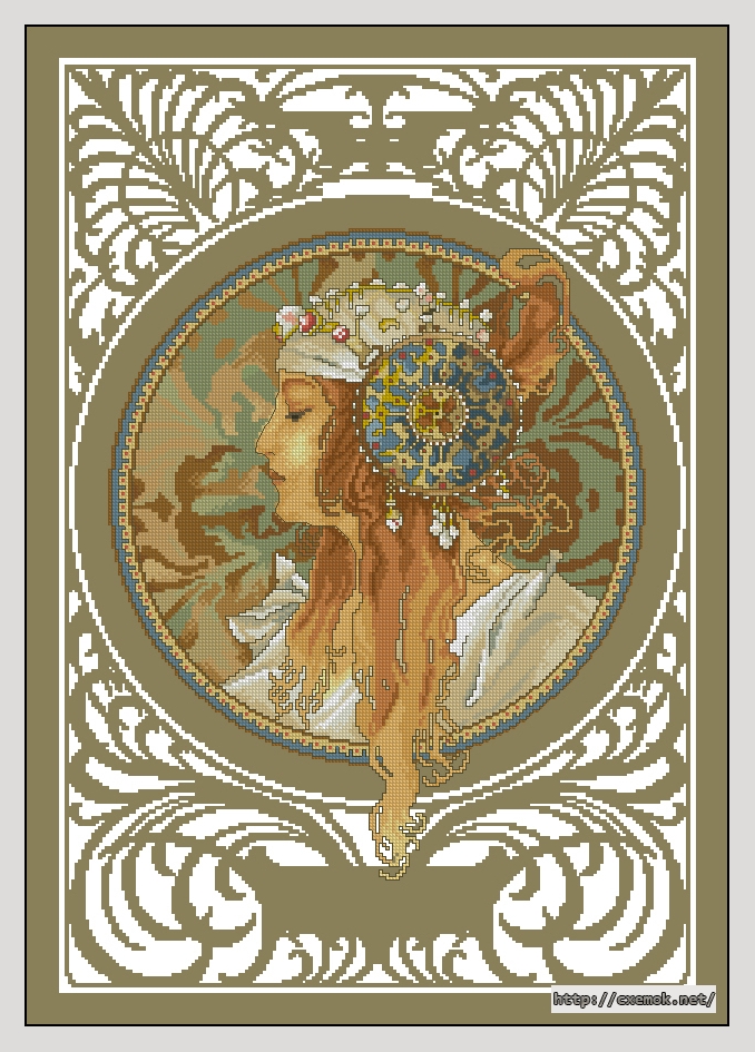 Download embroidery patterns by cross-stitch  - Mucha-blond, author 