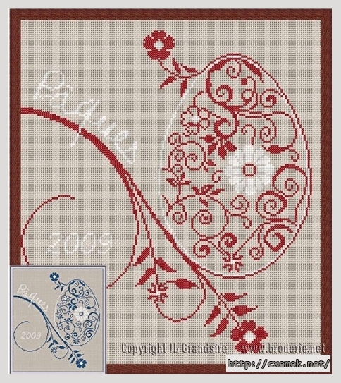 Download embroidery patterns by cross-stitch  - Paques, author 