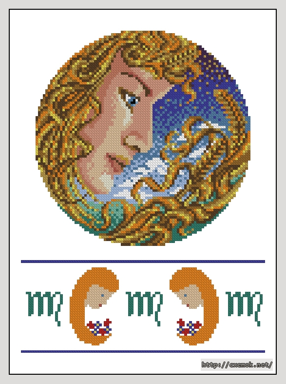 Download embroidery patterns by cross-stitch  - Virgo