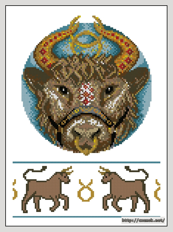Download embroidery patterns by cross-stitch  - Taurus