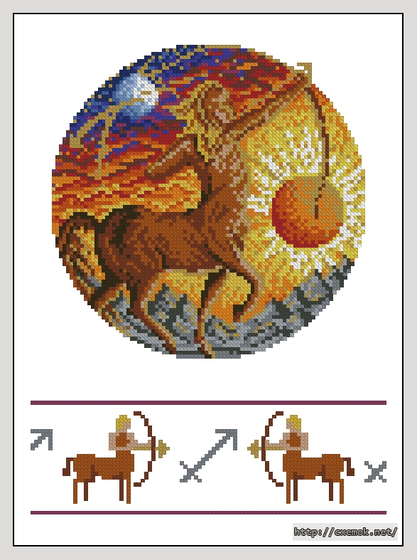 Download embroidery patterns by cross-stitch  - Sagittarius