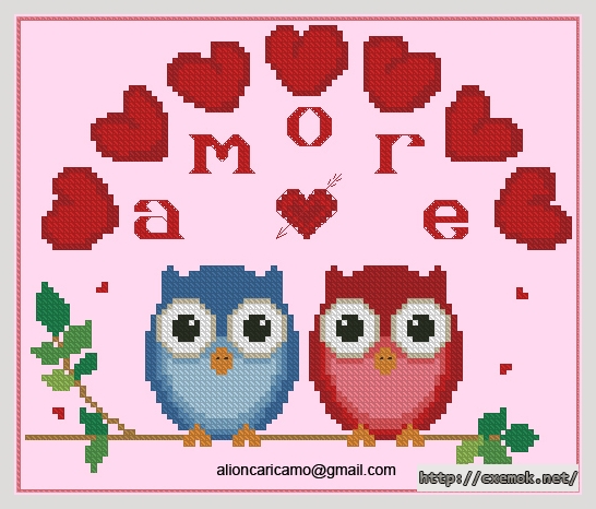 Download embroidery patterns by cross-stitch  - Amore, author 