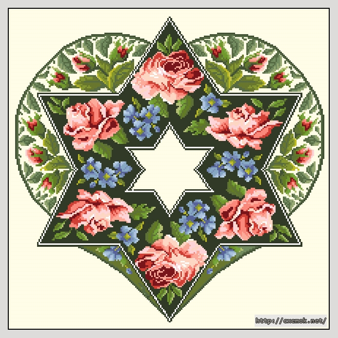 Download embroidery patterns by cross-stitch  - Hebrew heart, author 