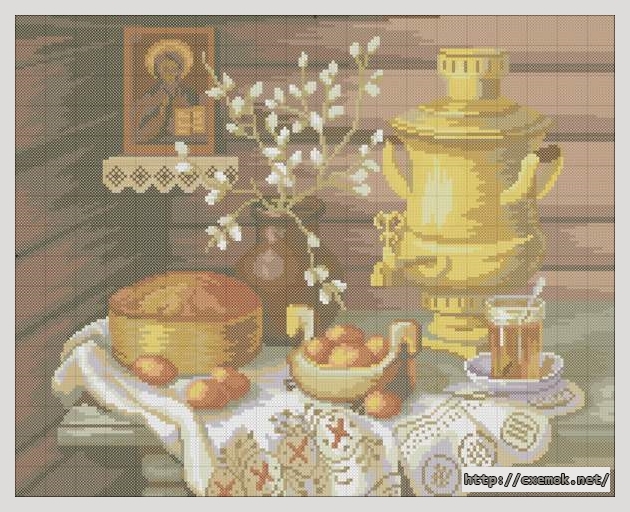 Download embroidery patterns by cross-stitch  - Пасхальный натюрморт, author 