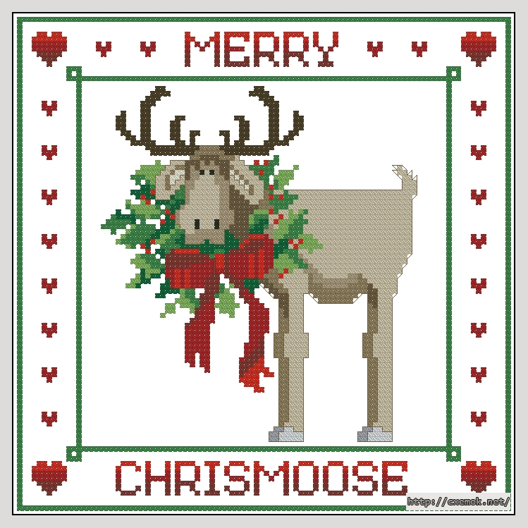 Download embroidery patterns by cross-stitch  - Santa''s helpers - marry chrismoosу pillow, author 