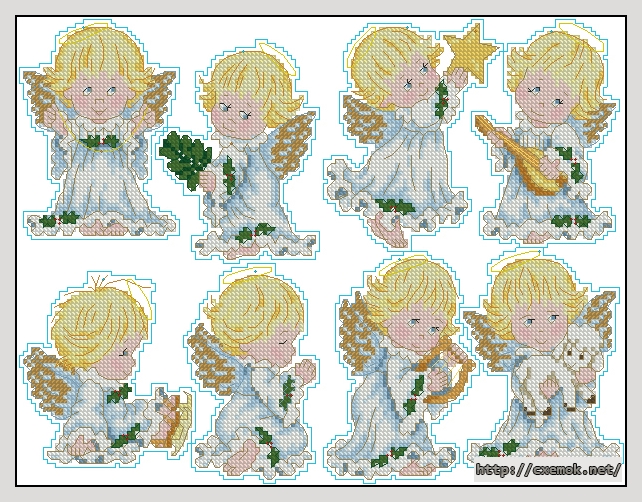 Download embroidery patterns by cross-stitch  - Angel ornaments, author 