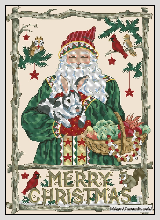 Download embroidery patterns by cross-stitch  - Woodland santa, author 