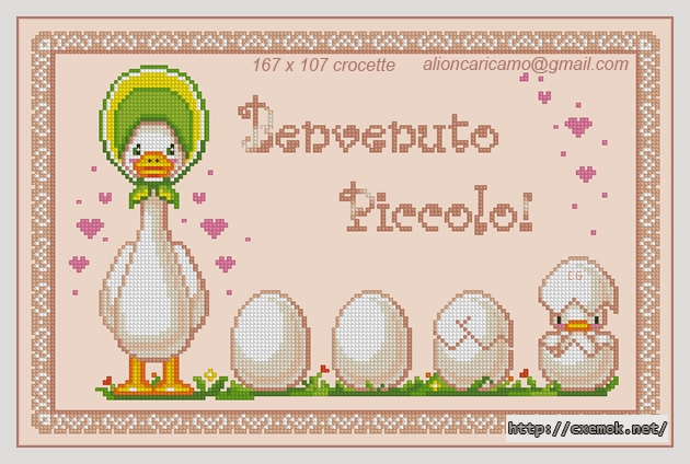 Download embroidery patterns by cross-stitch  - Benvenuto piccolo!, author 