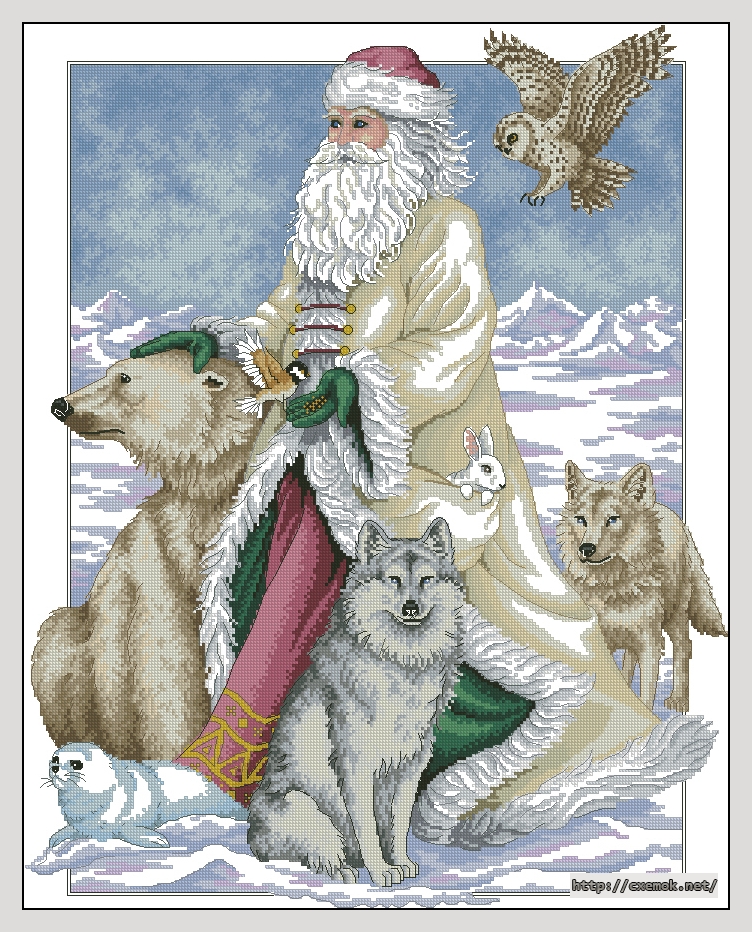 Download embroidery patterns by cross-stitch  - Polar santa, author 