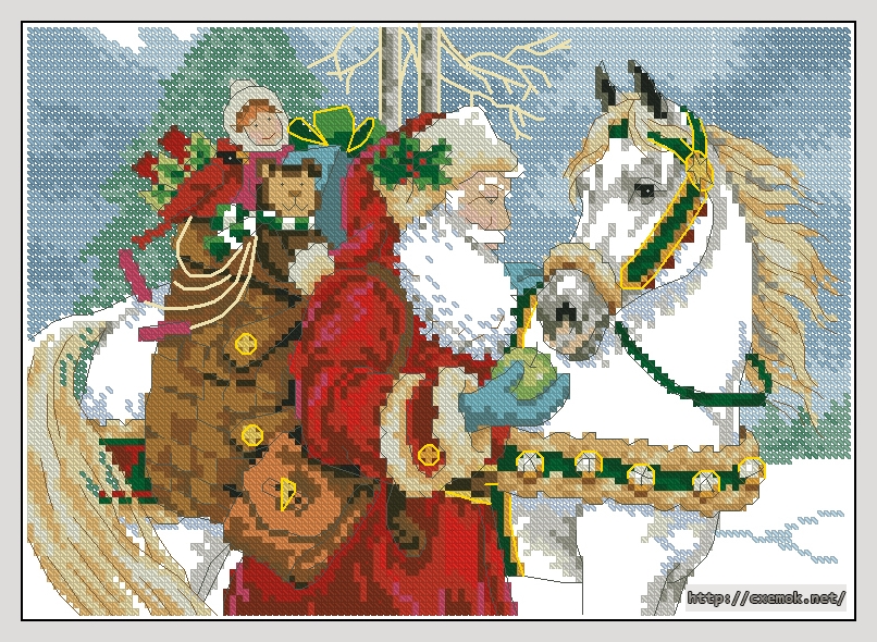 Download embroidery patterns by cross-stitch  - Santa, author 