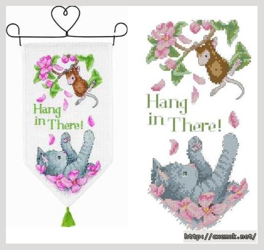 Download embroidery patterns by cross-stitch  - Hang in there!, author 