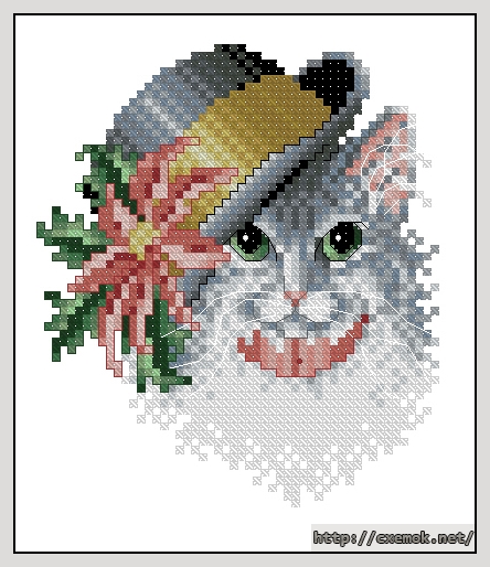 Download embroidery patterns by cross-stitch  - Xmas cat