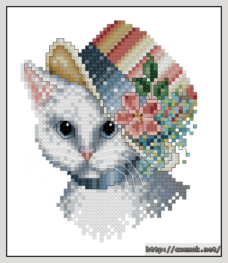 Download embroidery patterns by cross-stitch  - Forget me not cat