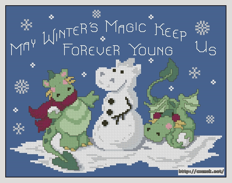 Download embroidery patterns by cross-stitch  - The snowball fight