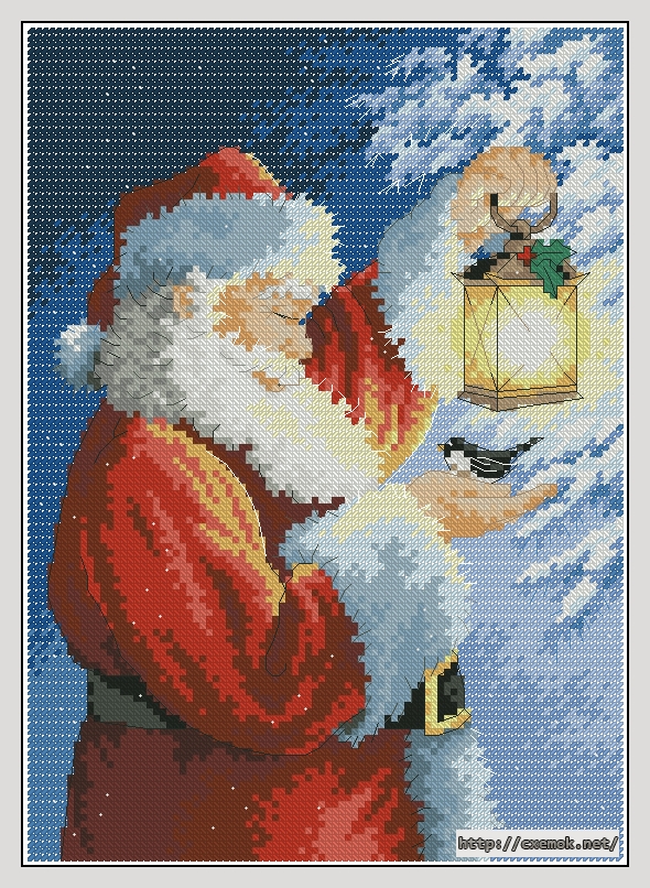 Download embroidery patterns by cross-stitch  - Santa''s feathered friend, author 