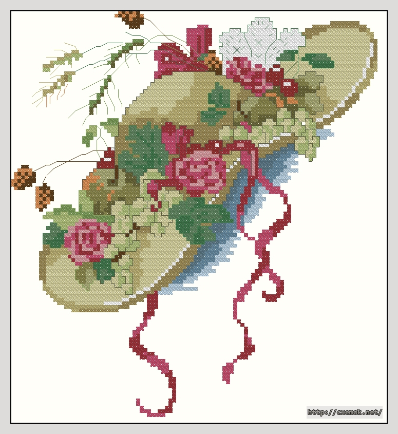 Download embroidery patterns by cross-stitch  - Шляпка, author 