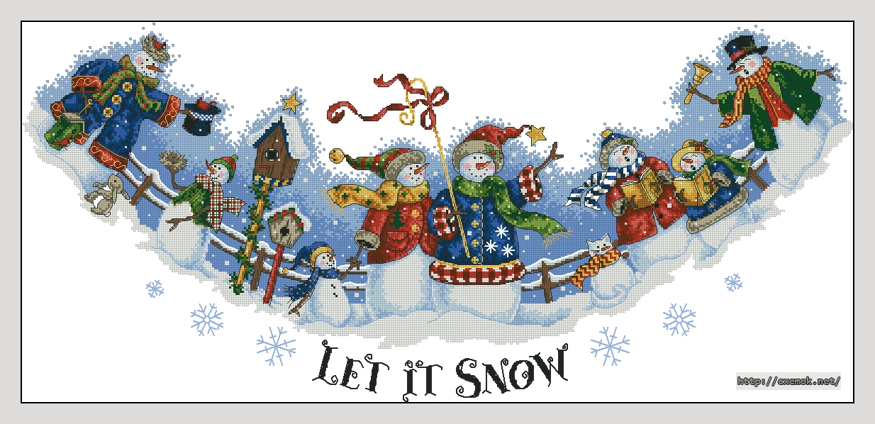 Download embroidery patterns by cross-stitch  - Snow carolers tree skirt, author 