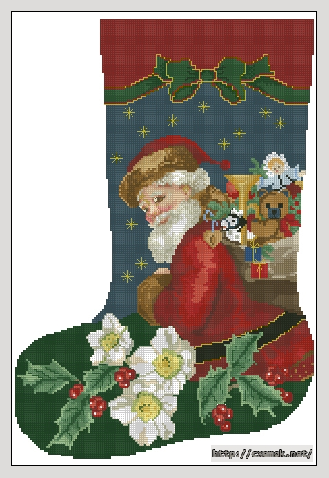 Download embroidery patterns by cross-stitch  - Christmas rose, author 