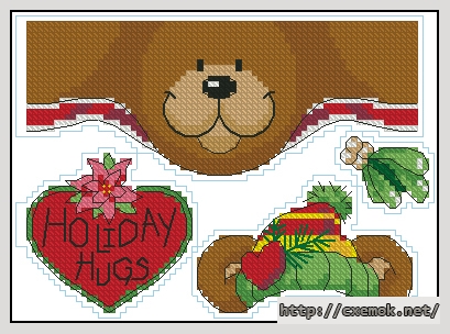 Download embroidery patterns by cross-stitch  - Bear hanger, author 