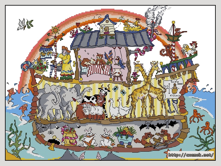 Download embroidery patterns by cross-stitch  - Noah’s ark, author 