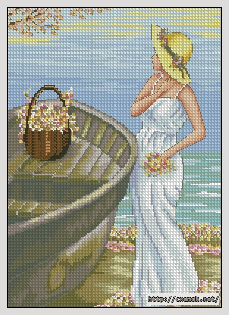 Download embroidery patterns by cross-stitch  - Девушка у озера, author 