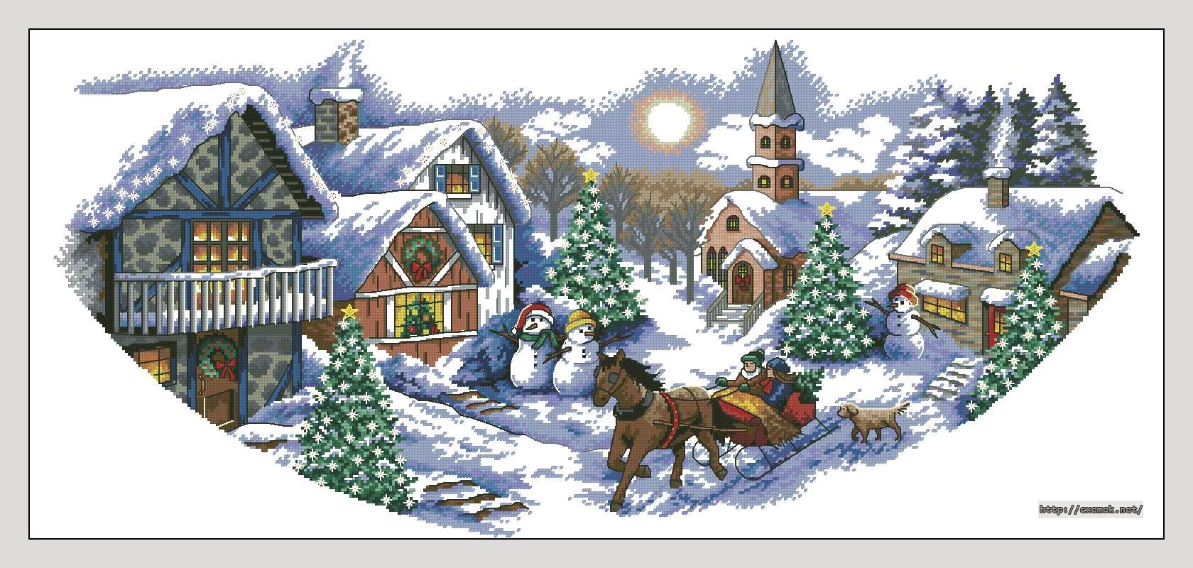 Download embroidery patterns by cross-stitch  - Sleigh ride tree skirt, author 