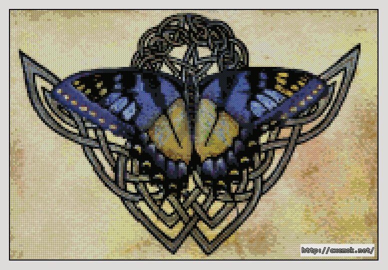 Download embroidery patterns by cross-stitch  - Qs celtic butterfly one, author 