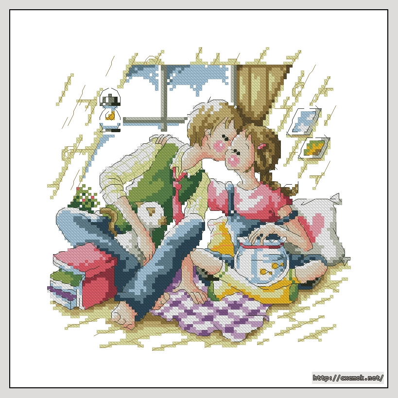 Download embroidery patterns by cross-stitch  - Влюбленные, author 